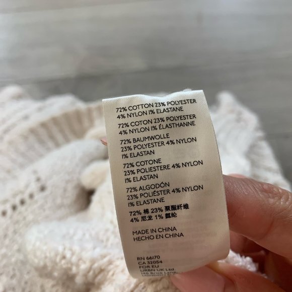ANTHROPOLOGIE Pilcro Luna Pointelle Sweater Cream - Picture 10 of 14